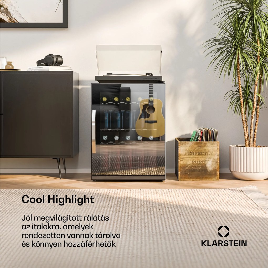 Klarstein Beersafe italhűtő tükörüveges ajtóval | 64 x 48 cm | LED belső világítás