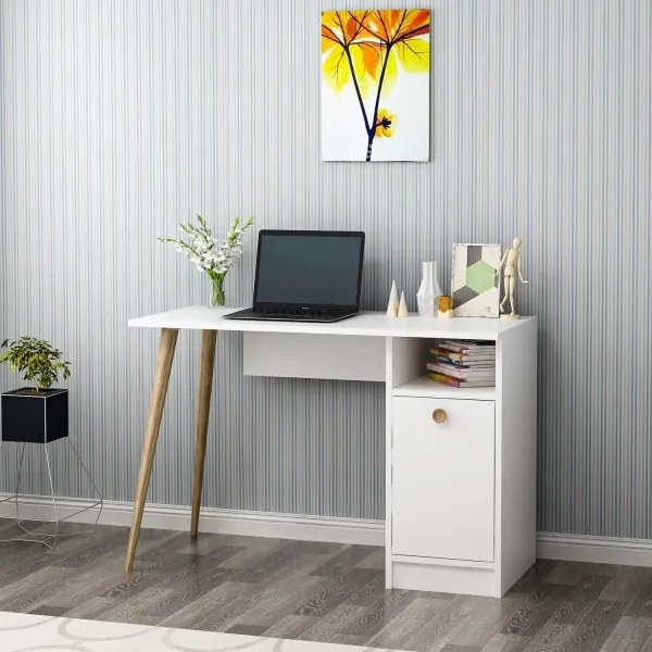 Munkaasztal CANNAS 110x74 cm fehér/barna