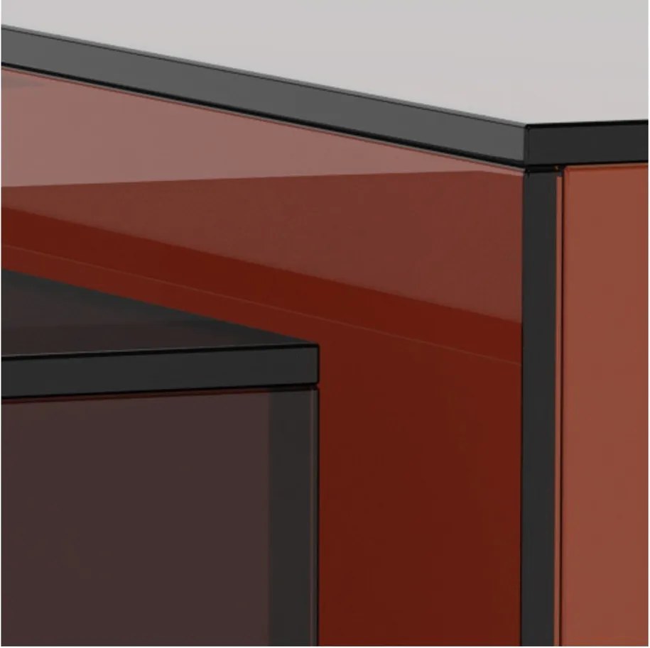 Barna üveg dohányzóasztal szett 2 db-os 50x50 cm Dice – Actona