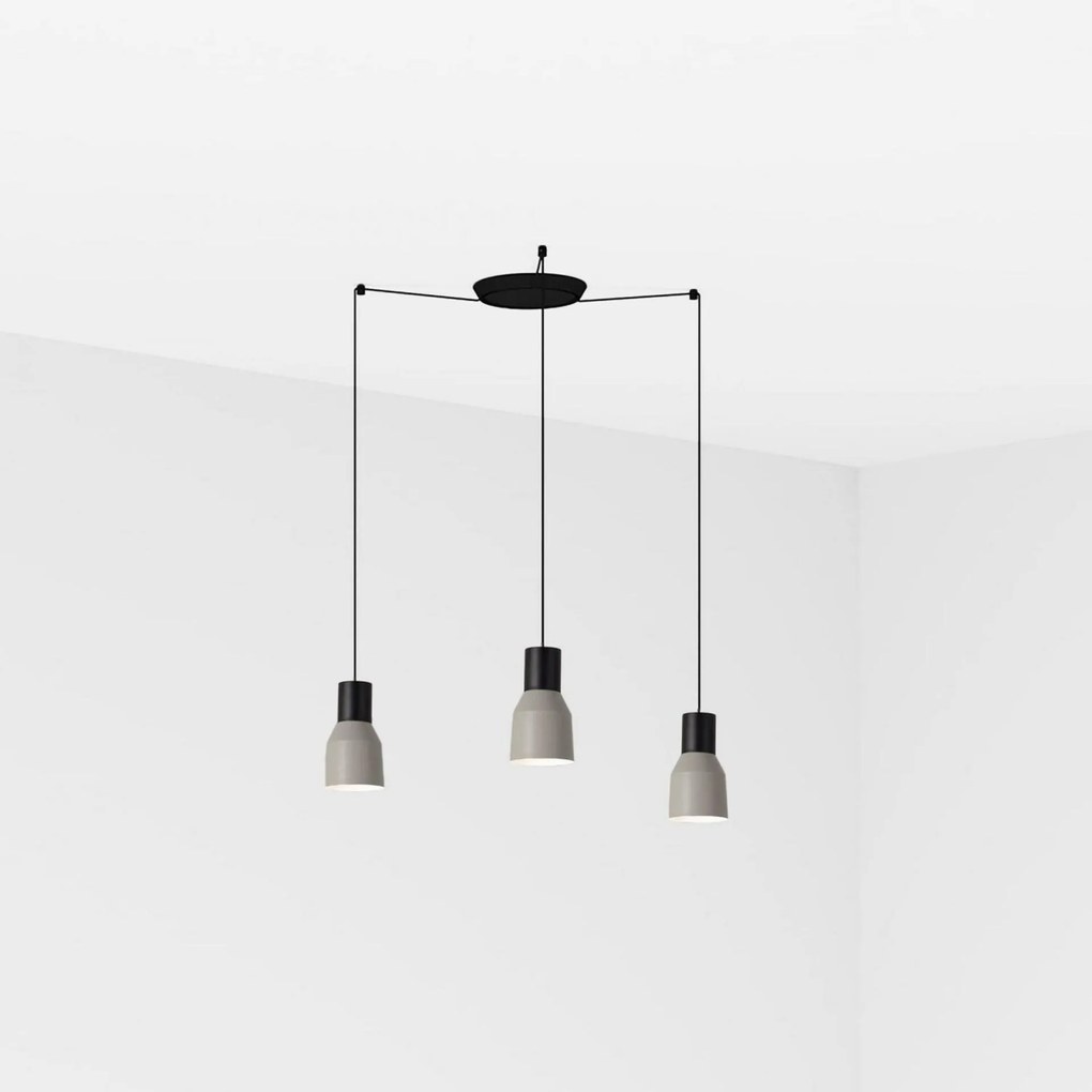 Faro Kombo 120 függeszték, szürke, 3x E27, modern dizájn, acél