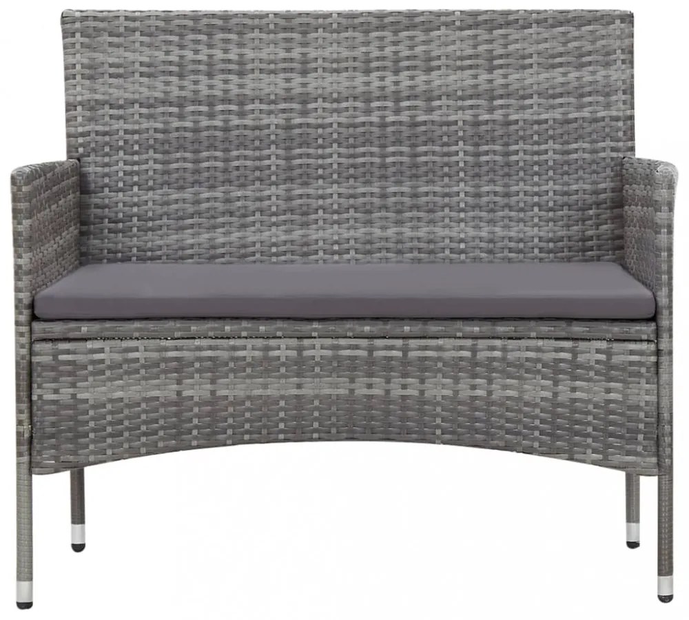 vidaXL 5 részes szürke polyrattan kerti ülőgarnitúra párnákkal