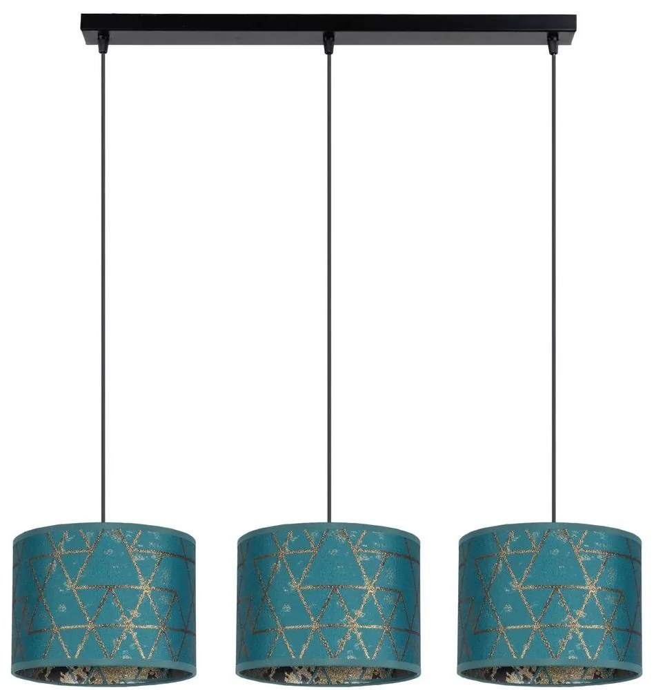 Csillár zsinóron REZO 3xE27/60W/230V türkiz