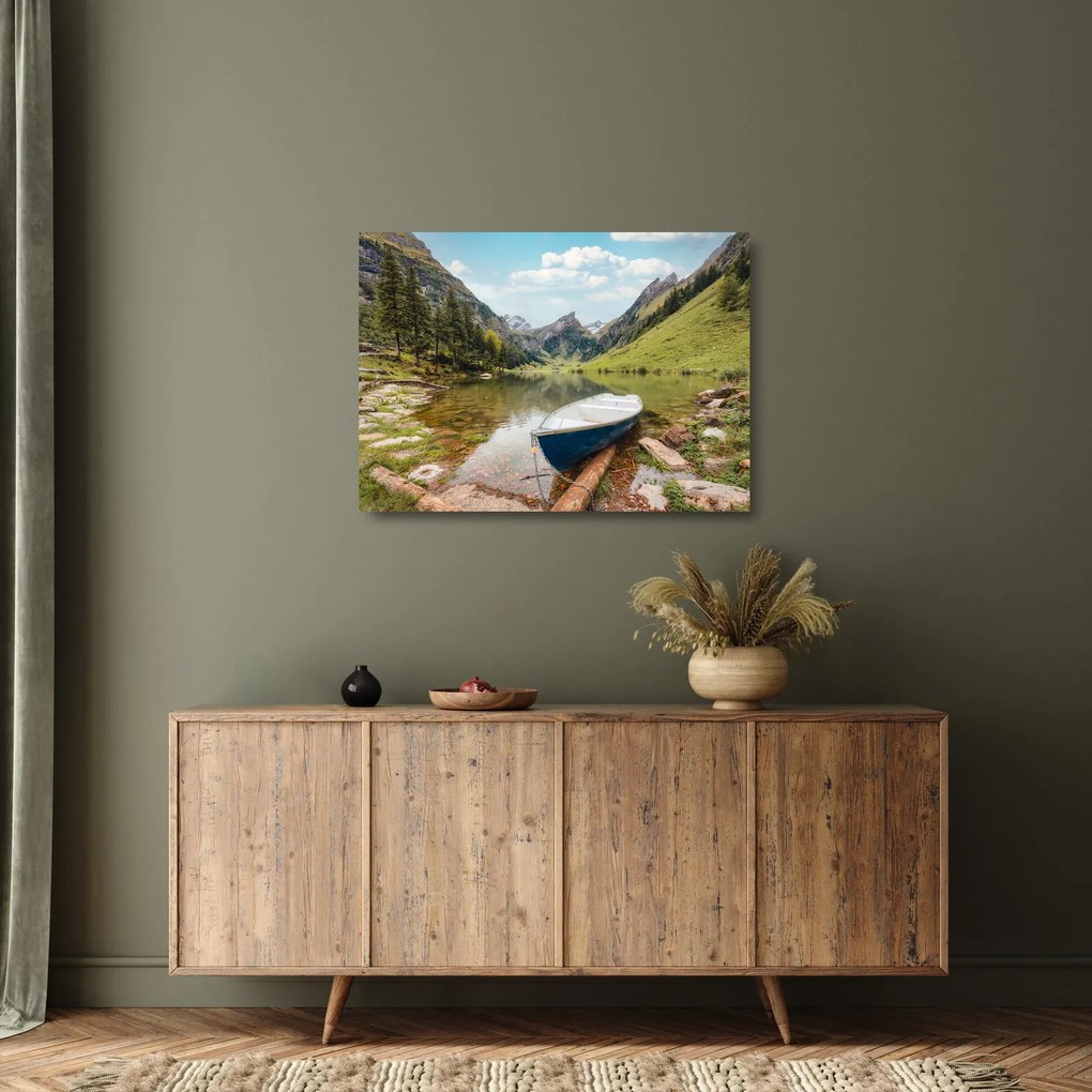 Üveg kép - Seealpsee, svájci tó (70x50 cm)