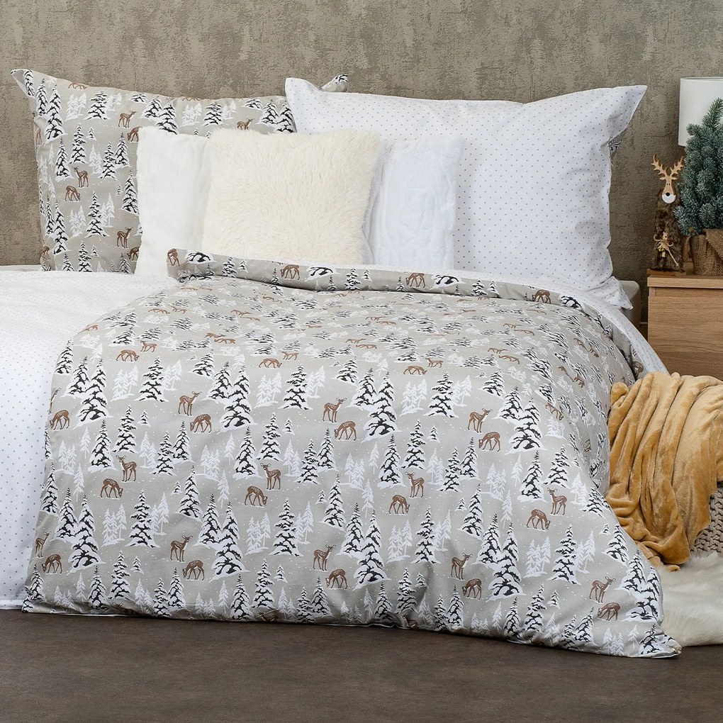 4Home Christmas forest pamut ágyneműhuzat, 140 x 220 cm, 70 x 90 cm
