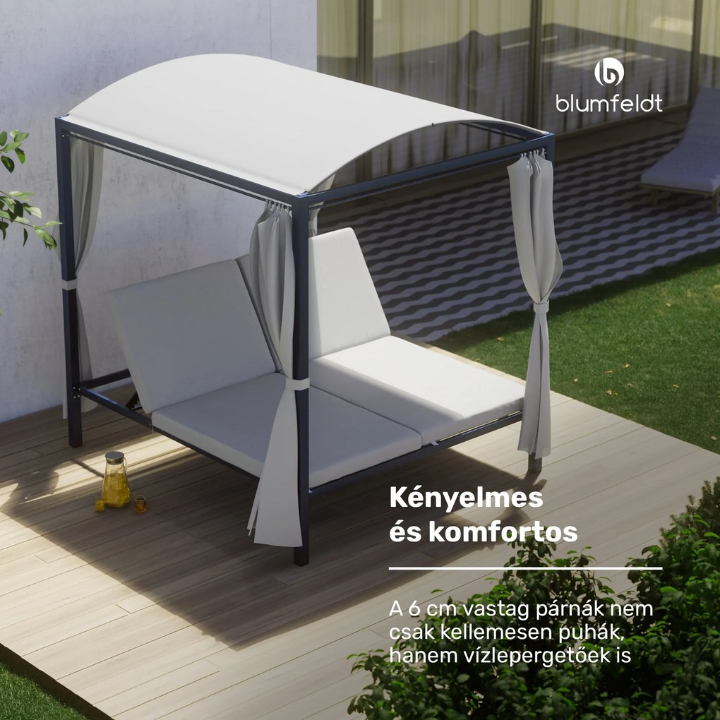 Eremitage Double XL napozóágy, fényvédelem, maximum 2 fő részére, fém keret, időjárásálló