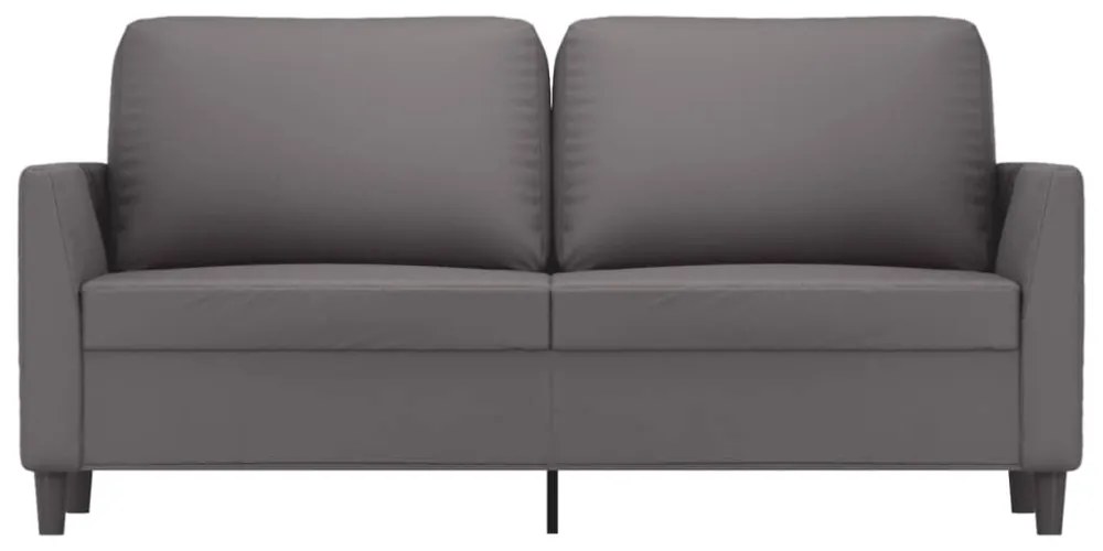 2 személyes szürke műbőr kanapé 140 cm