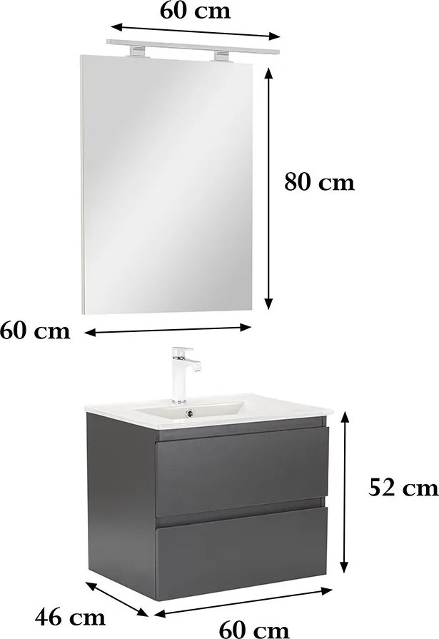 Vario Forte 60 Fürdőszoba komplett szekrény
