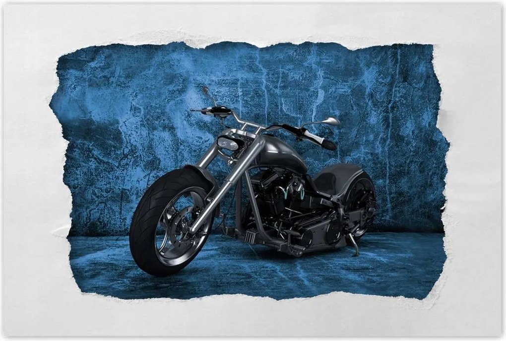 Poszterek 90x60 Kék fal Chopper
