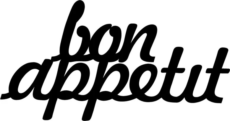 Bon Appetit 1 fekete fém faldekoráció