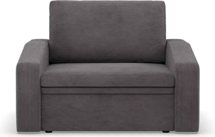Vertico fekvőfotel, 90 cm széles, kordbársony, szürke