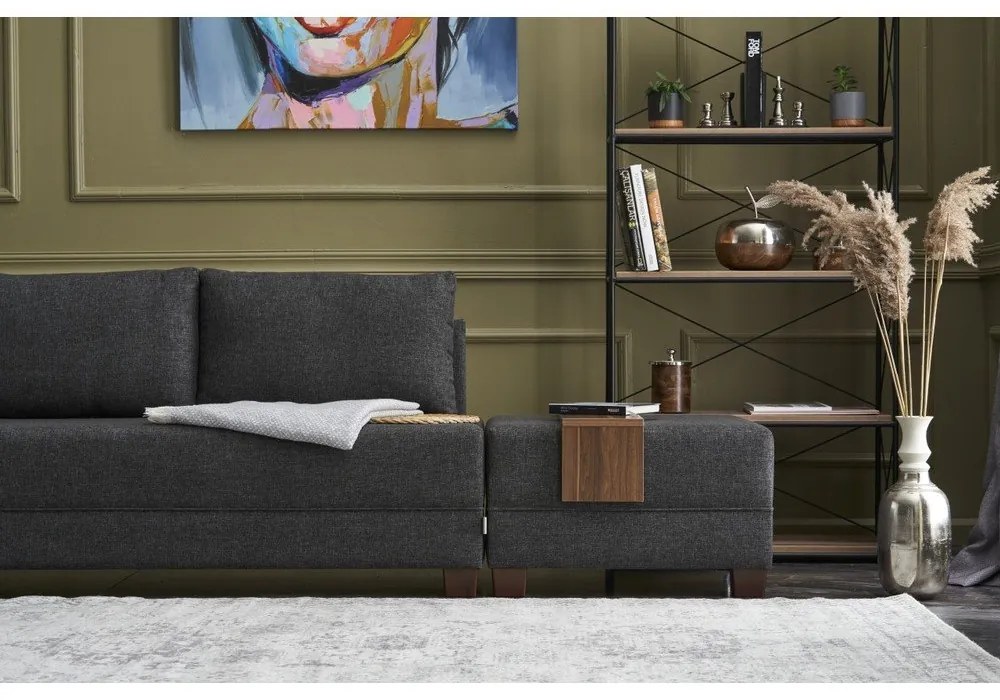 Antracitszürke sarokkanapé (bal oldali) Fly – Balcab Home