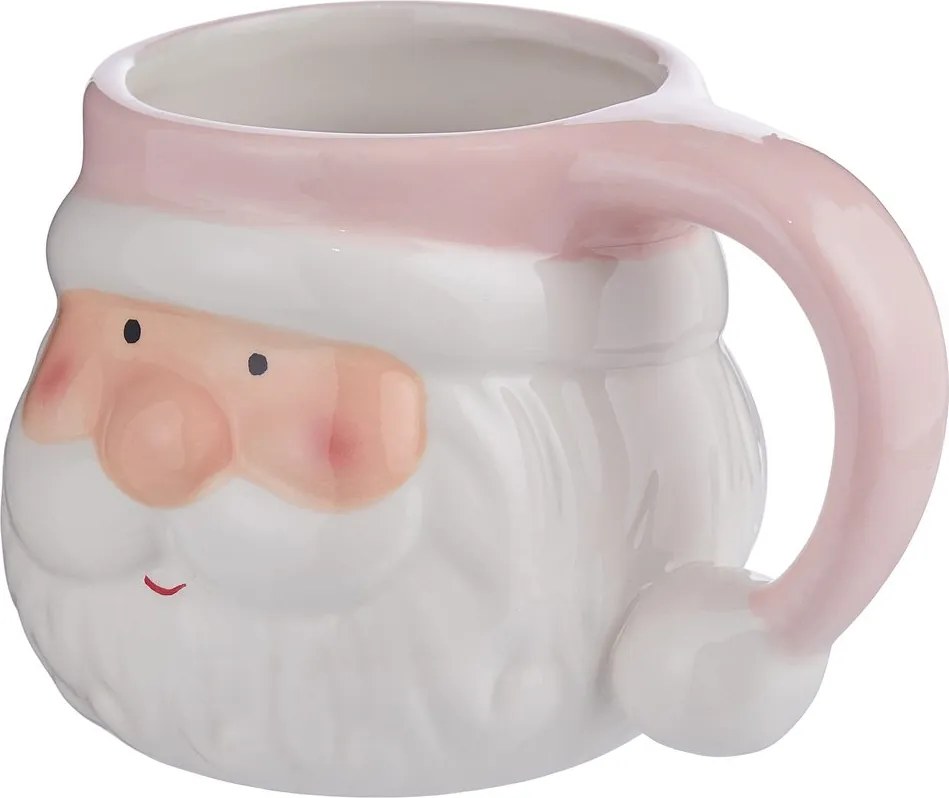 SANTA kerámia bögre, Mikulás 400ml , rózsaszín