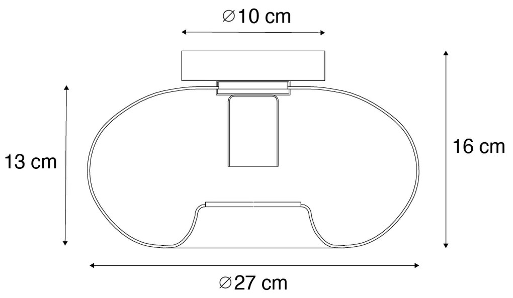 Okos mennyezeti lámpa arany színben üveggel, Wifi P45-tel - Ayesha