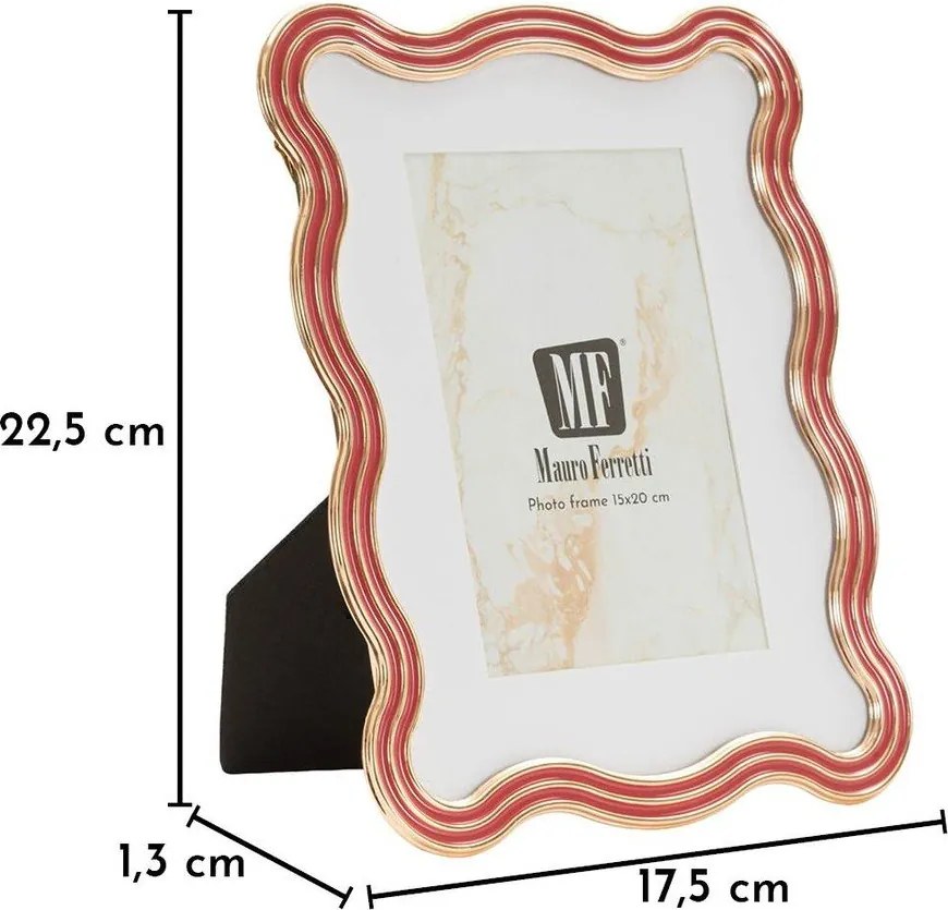 Piros-aranyszínű fém-üveg álló képkeret 17,5x22,5 cm Elizabeth – Mauro Ferretti