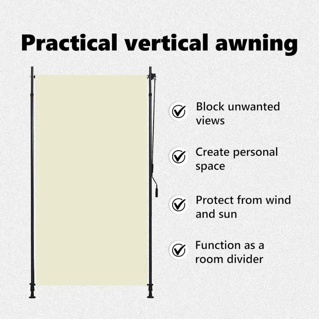 krémszínű kültéri roló 120 x 270 cm