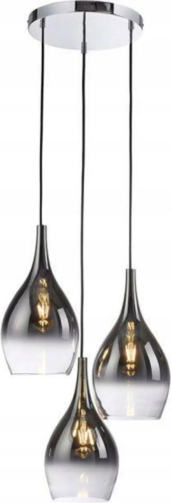 Paul Neuhaus Pilua függeszték, króm, 3 leengedhető ernyő, E27