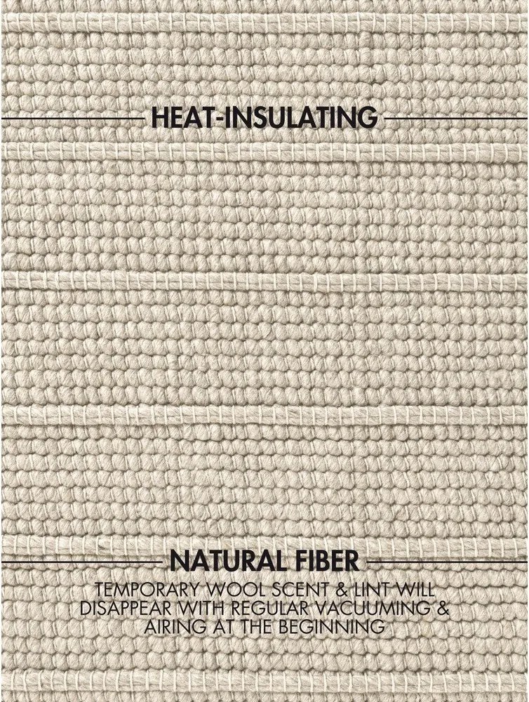 Krémszínű kézi szövésű gyapjú szőnyeg 120x170 cm Camden Parker – Ted Baker