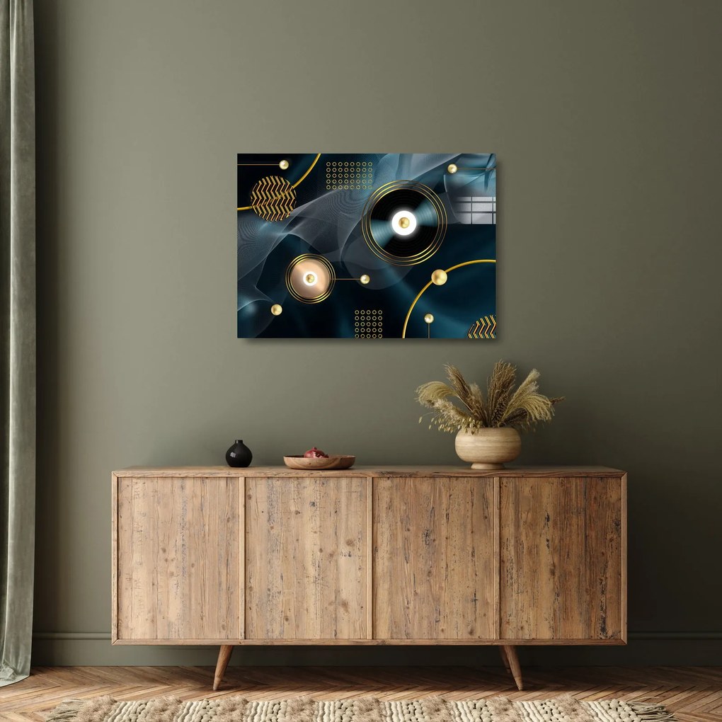 Kép - Arany körök (üvegen) (70x50 cm)