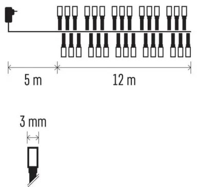 LED Karácsonyi kültéri lánc 600xLED/17m IP44 hideg fehér