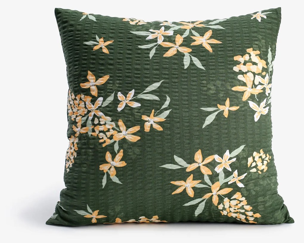 Goldea krepp párnahuzat - sárgabarackszínű virágok 50 x 50 cm