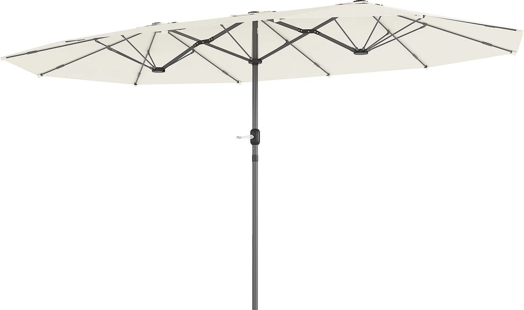 Outsunny Kétoldalas Napernyő 436 x 260 cm, UV Védelemmel Ellátott Acél Napernyő Kurblival, Ovális Balkon Napernyő Strand Napernyő Szélálló Stabil Piac