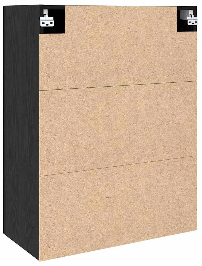 Fali szekrény Falra szerelhető Fekete 69.5 x 34 x 90 cm Faanyag
