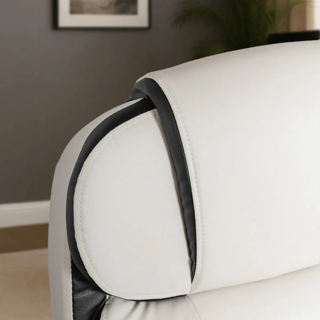 Forgószék fehér színben, műbőr kárpittal. LIVERPOOL