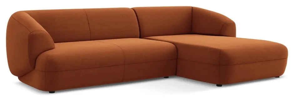 Narancssárga bársony sarokkanapé (jobb oldali) Moana – Makamii
