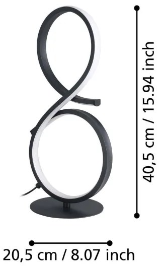 Eglo 901269 - LED Asztali lámpa SERPINS LED/11,4W/230V 3000K fekete