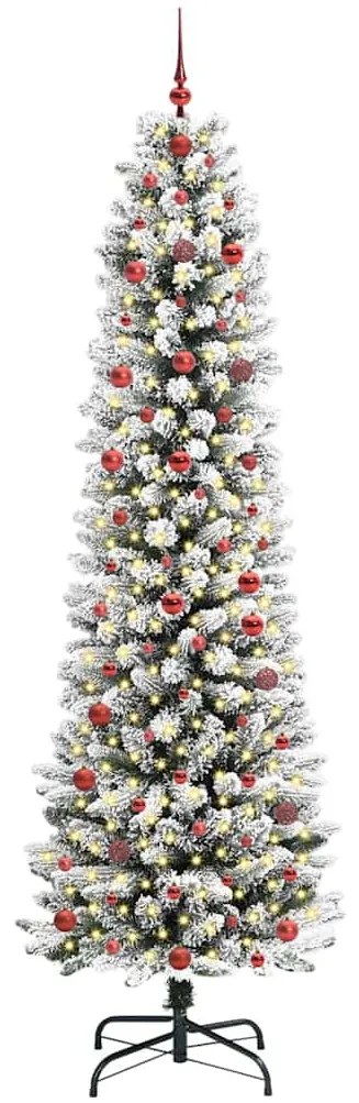 Mű karácsonyfa Zöld és fehér 240 cm PVC és Fém és Műanyag