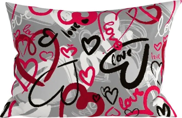 Poliészter-pamut ágynemű szett STREET LOVE POLY szürke + Párnahuzat 50 x 70 cm INGYEN