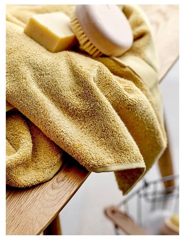 Sárga organikus pamut törölköző 50x100 cm Comfort – Södahl