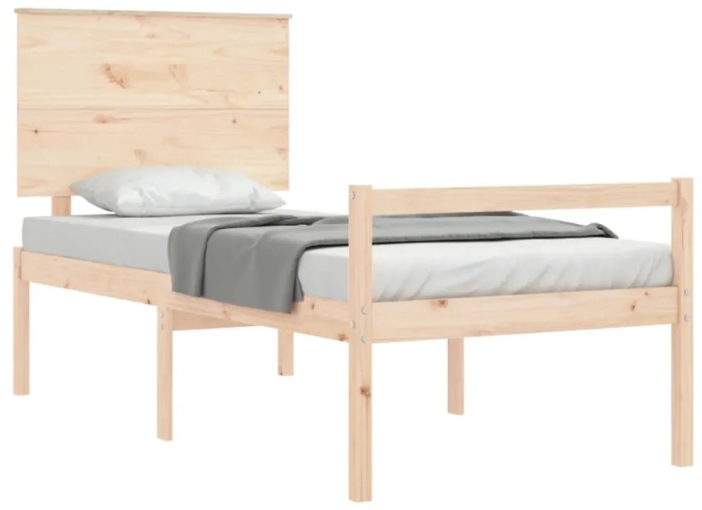 tömör fa ágy időseknek fejtámlával 100x200 cm