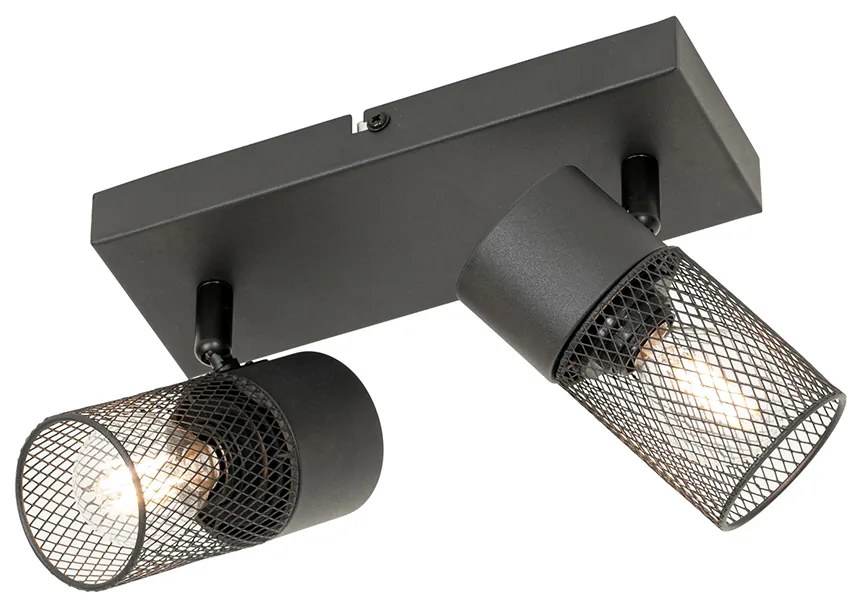 Ipari spotlámpa fekete 2-lámpás állítható - Jim