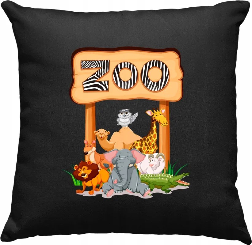Állatkerti párna Állatok 1 Fekete