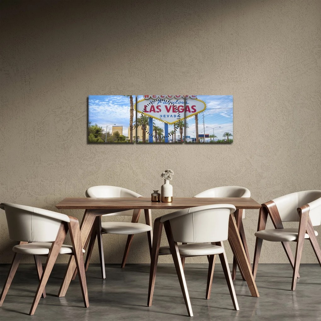 Kép - Las Vegas (órával) (90x30 cm)