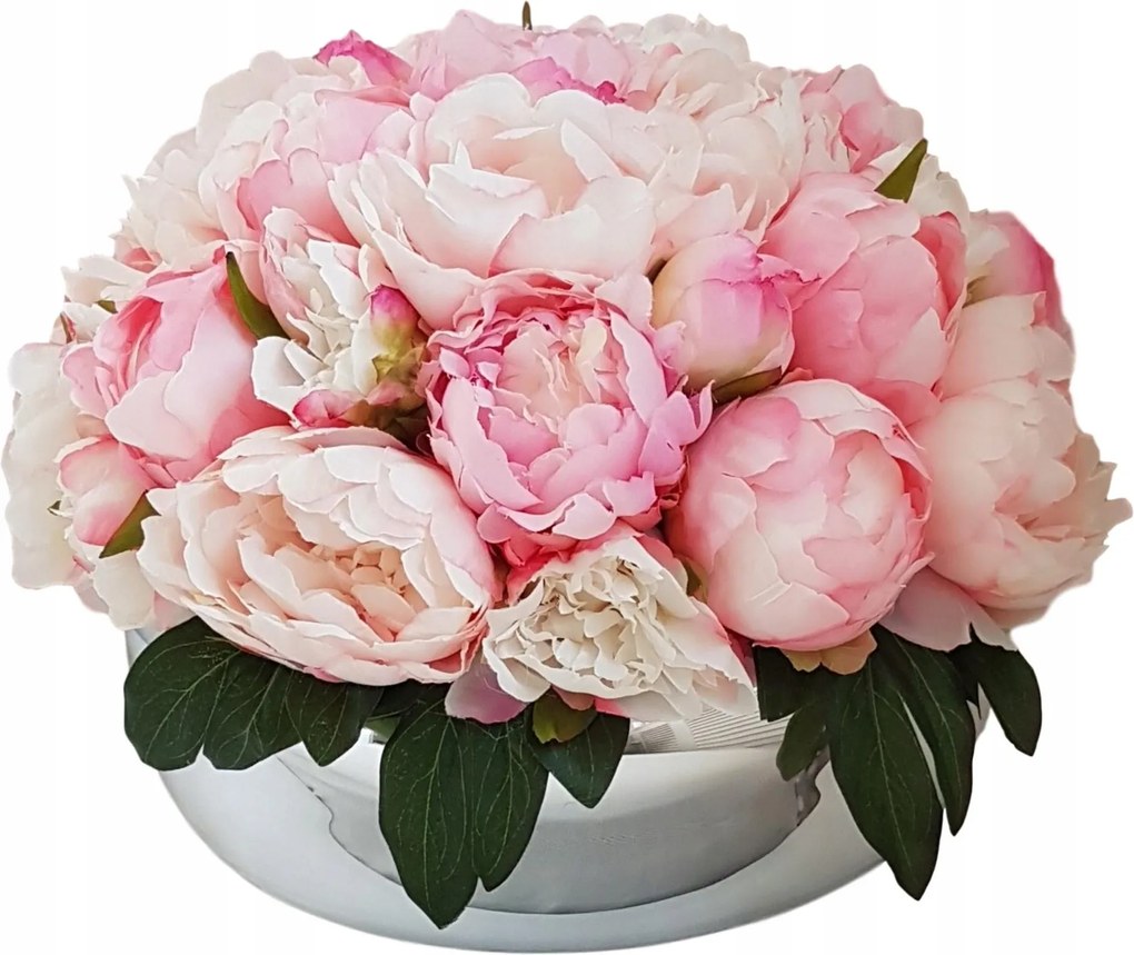 nagy Kompozíció Vázában Bazsarózsa peonia bazsarózsa váza ezüst tál