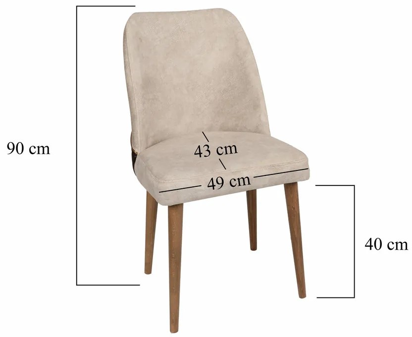 Nova Cream and Walnut étkezőszék szett, 2 db, 2 db