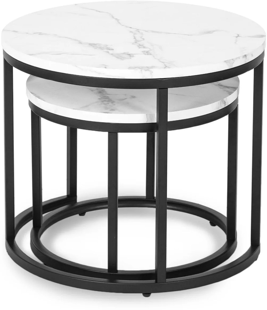 Dohányzóasztal Szett Fehér Márvány DAFNE