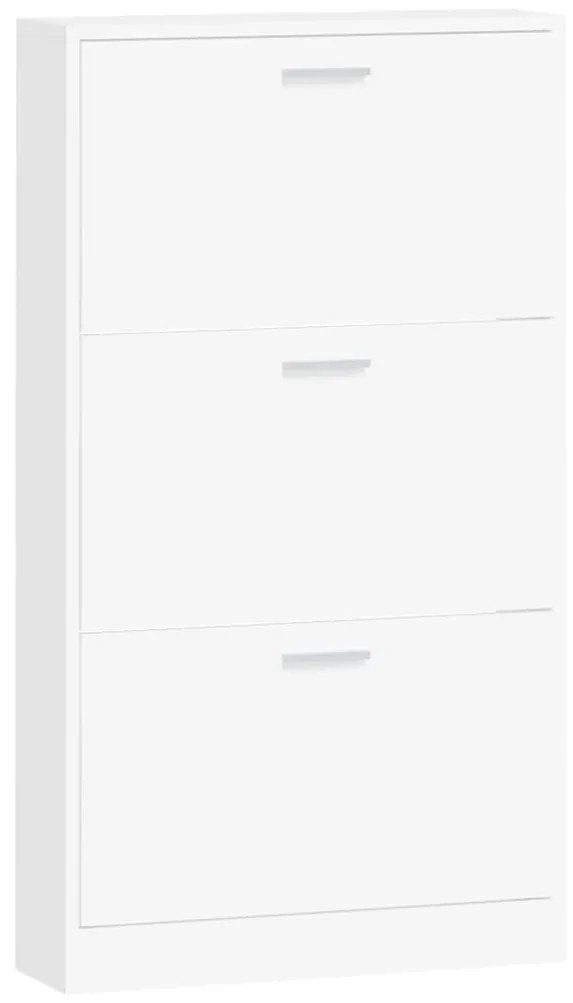 fehér, rétegelt fa cipősszekrény 59 x 17 x 108 cm