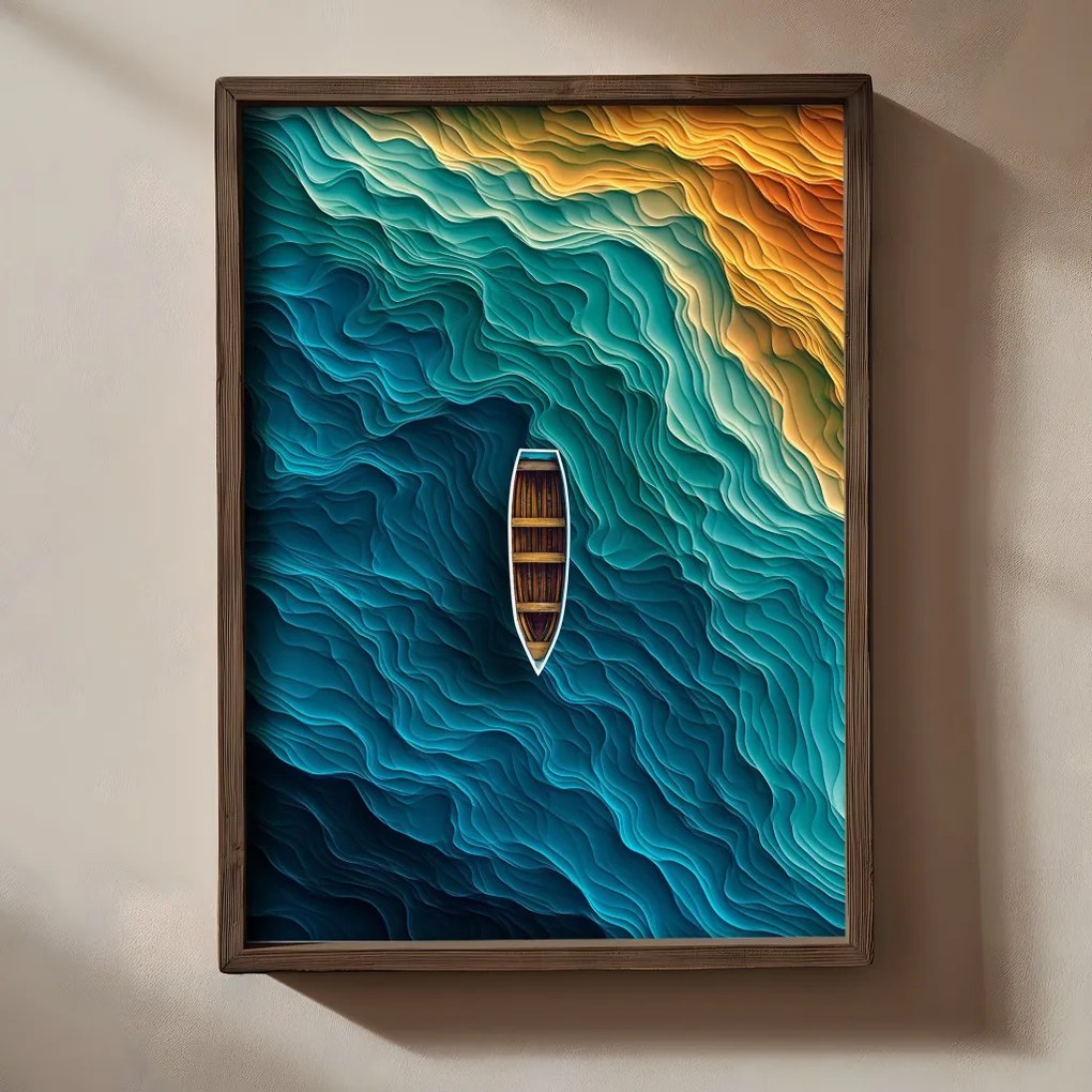 TUN077-XL keretezett MDF falikép, 50 x 70 cm