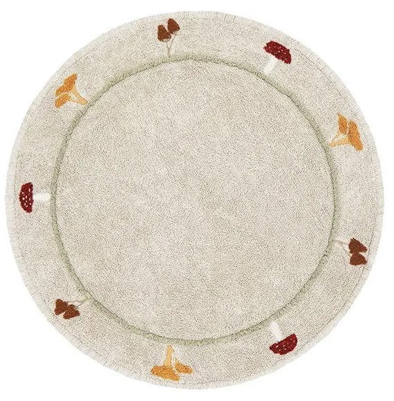 Bézs mosható kézi szövésű pamut gyerek szőnyeg ø140 cm Chanterelle – Lorena Canals