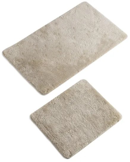 2 db bézs fürdőszobai szőnyeg 60x100 cm készlet