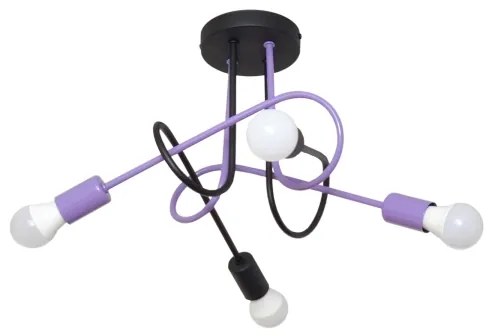 Felületre szerelhető csillár OXFORD 4xE27/15W/230V fekete/lila