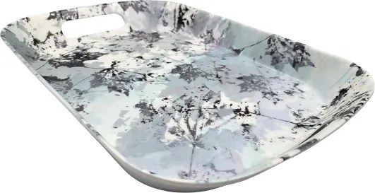 Műanyag tálca 35,5x24x4cm ételszervírozáshoz, fogantyúkkal