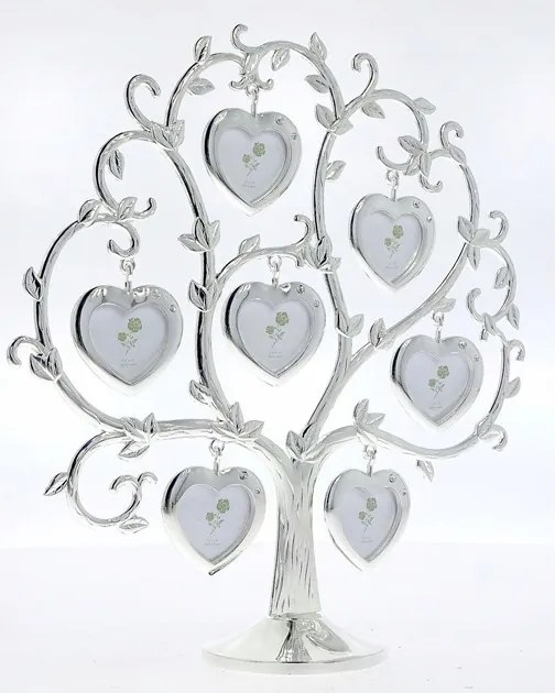 Családfa Keret 7 képhez ezüst színű Keret