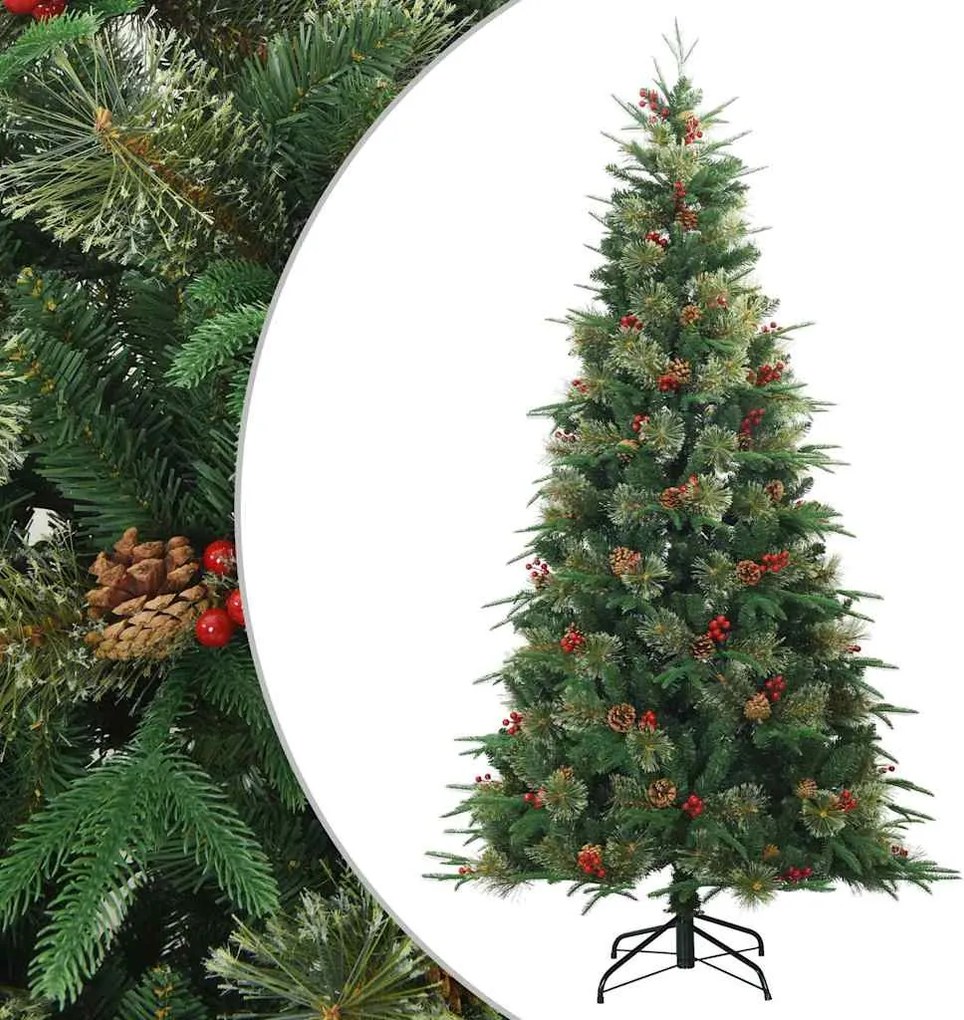 vidaXL Műanyag Hajtogatós Karácsonyfa Zöld 180 cm PVC, PE és Acél