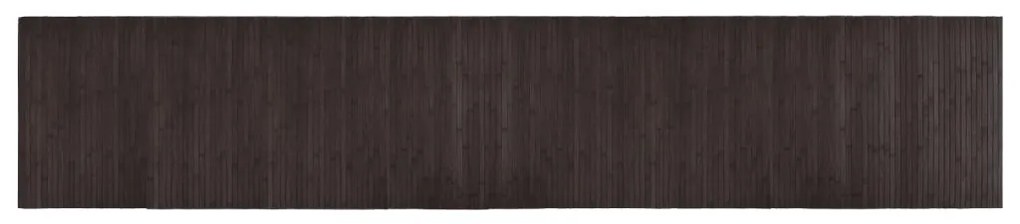 négyszögletű sötétbarna bambusz szőnyeg 60 x 300 cm