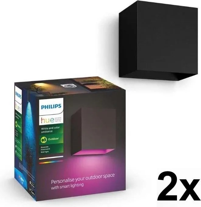 Philips - 2 darabos szett LED RGBW dimmelhető kültéri Hue RESONATE világítótest LED/8W/230V IP44