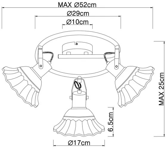 Globo 54050-3 - Spotlámpa JOWITA 3xE27/40W/230V